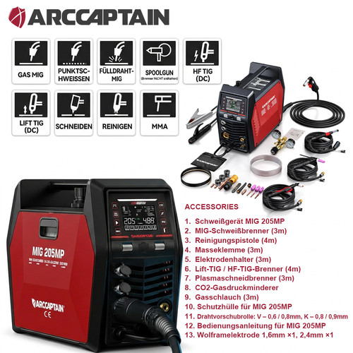Arccaptain mig205mp saldatrice - arccaptain,